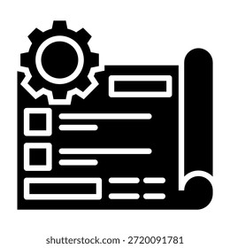 Ilustración vectorial de diseño de glifo de icono de proyecto