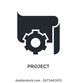 Estilo de glifo de icono de proyecto. Ilustración vectorial Para El Diseño gráfico