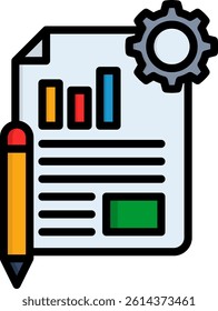 Project Icon Lineal Color Vector Illustration