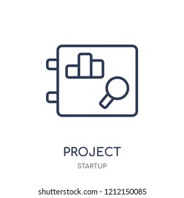 Project icon. Project linear symbol design from Startup collection. Simple outline element vector illustration on white background.