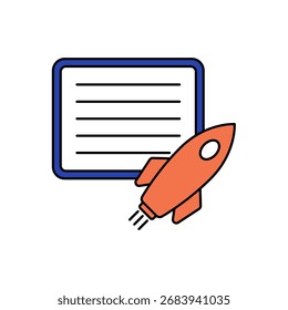 Dibujo de línea de trazo editable de contorno de icono de proyecto eps.