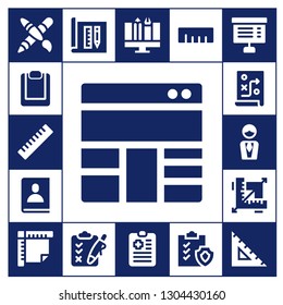 project icon set. 17 filled project icons.  Simple modern icons about  - Graphic design, Clipboard, Ruler, Layout, Agenda, Planning, Manager, Design, Architecture, Project