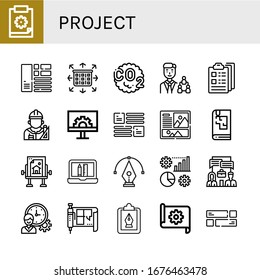 Project Icon Set. Collection Of Clipboard, Layout, Planning, Co, Manager, Architect, Engeneering, Sketchbook, Drawing Table, Web Design, Design, Management, System, Time Management Icons