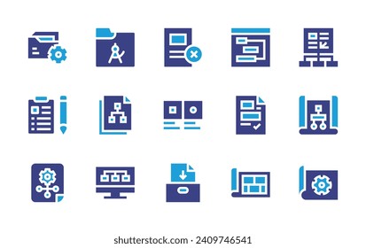 Project icon set. Duotone color. Vector illustration. Containing project management, project plan, project.