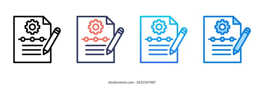 Coleção de vários estilos da folha de ícones do projeto