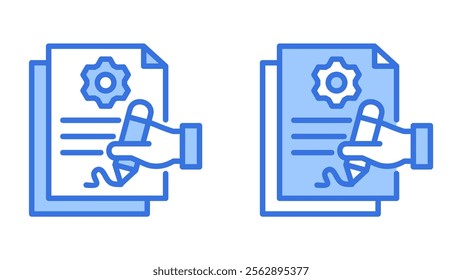 Project icon. Vector icon illustration of document, business, management and project management. Simple blue style.