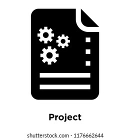 Project icon vector isolated on white background, logo concept of Project sign on transparent background, filled black symbol
