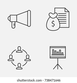 Project Icons Set. Collection Of Announcement, Presentation, Report And Other Elements. Also Includes Symbols Such As Announcement, Presentation, Statistics.