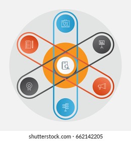 Project Icons Set. Collection Of Board, Analysis, Opportunity And Other Elements. Also Includes Symbols Such As Statistics, List, Decision.