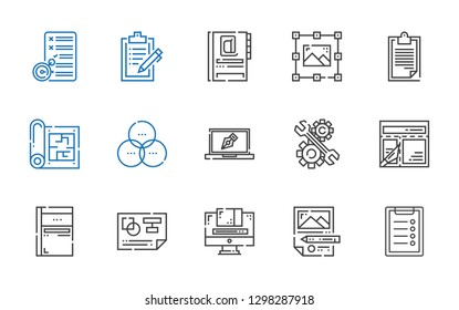 Project Icons Set Collection Project Clipboard Stock Vector (Royalty ...