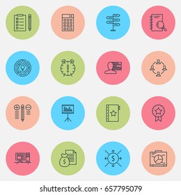 Project Icons Set. Collection Of Computer, Personal Skills, Board And Other Elements. Also Includes Symbols Such As Date, Notebook, Office.