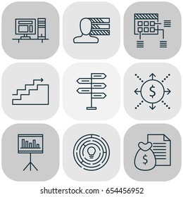 Project Icons Set. Collection Of Innovation, Opportunity, Presentation And Other Elements. Also Includes Symbols Such As Plan, Project, Decision.
