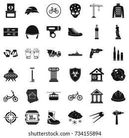 Project icons set. Simple style of 36 project vector icons for web isolated on white background
