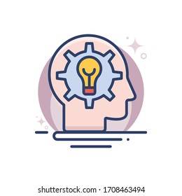 project idea vector illustration.  Startup and new business filled outline icon. 