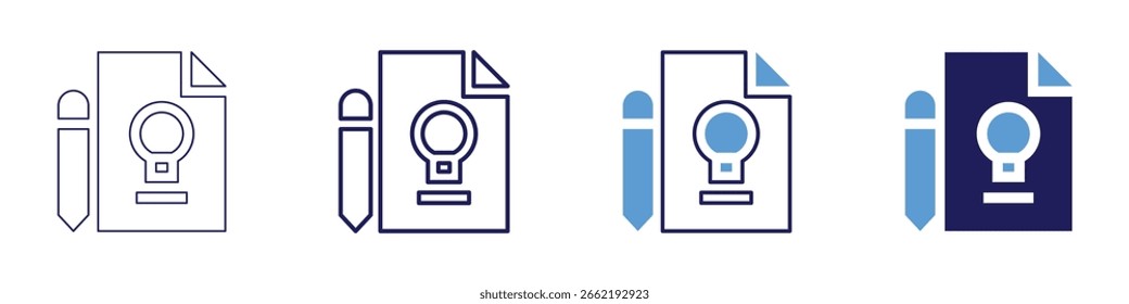 Project ideas icon in 4 different styles. Thin Line, Line, Bold Line, Duotone. Duotone style. Editable stroke.