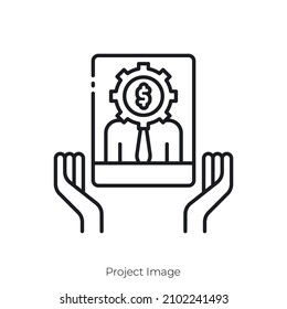 Project Image icon. Outline style icon design isolated on white background