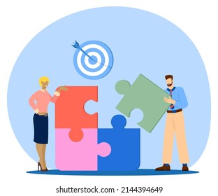 Project implementation.Solving problems in teamwork.Search for new business directions.Well-coordinated work.Vector illustration.