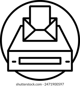 Project Inbox Line Icon Vector Design