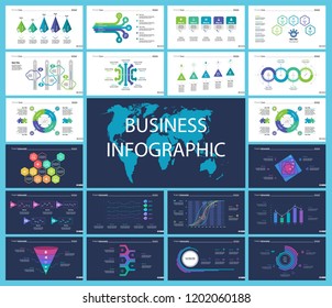 Plantilla de diseño gráfico del proyecto para el concepto de existencias y comercio. Se puede utilizar para proyectos empresariales, informes anuales, diseño web. Opción, proceso, gráficos de líneas, gráfico de ciclos, gráfico de dispersión, diagrama de flujo