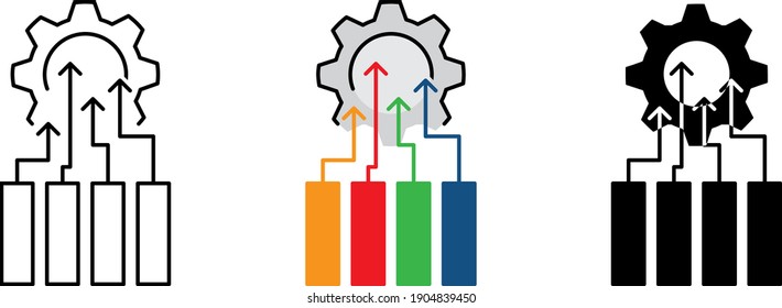 Project infrastructure icon, vector illustration