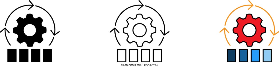 Project infrastructure icon, vector illustration