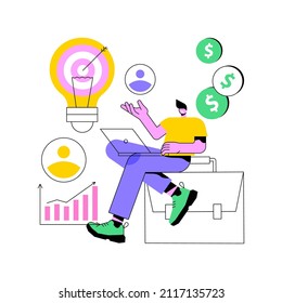 Project initiation abstract concept vector illustration. Project documentation, business analysis, vision and scope, determine goals, task assignment, timeframe and timeline abstract metaphor.