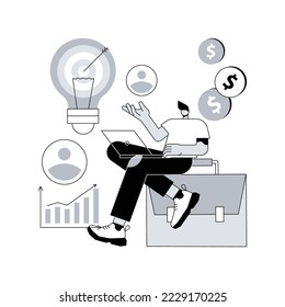 Project initiation abstract concept vector illustration. Project documentation, business analysis, vision and scope, determine goals, task assignment, timeframe and timeline abstract metaphor.