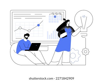 Project initiation abstract concept vector illustration. Project documentation, business analysis, vision and scope, determine goals, task assignment, timeframe and timeline abstract metaphor.