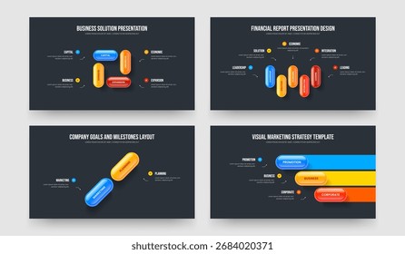 Project Innovation Four Five Two Three Step Infographic Frame Layout Vetor Illustration Bundle (Pacote de ilustração de vetor de layout de quadro infográfico de quatro e cinco e três etapas). Coleção de Design de Apresentação de Diagrama de Opções da Enterprise Strategy 4 5 2 3.
