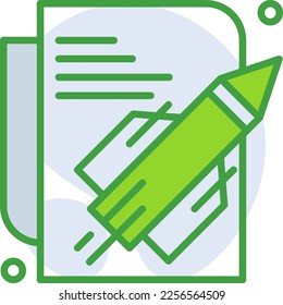 Project Launch business icon with green duotone style. Strategy, bulb, up, new, spaceship, web, set. Vector illustration