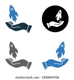 Project launch, business startup icon