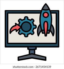 Project Launch Icon Element For Design