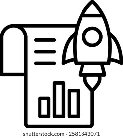 Project Launch Icon Line Vector Illustration