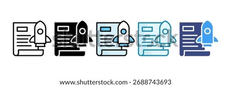 Project Launch Icon Set Multiple Style Collection