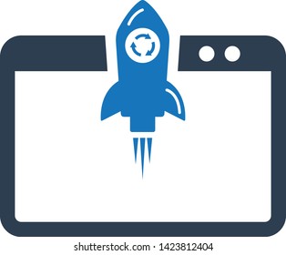 Project Launch Icon. spaceship icon