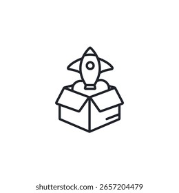 Projektstartsymbole einzeln auf weißem Hintergrund. Flaches Design