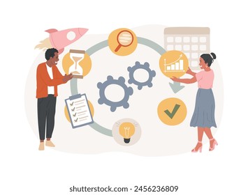 Project life cycle isolated concept vector illustration. Successful project management, stages of project completion, task assignment, business case, resource requirements vector concept.