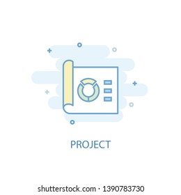 project line concept. Simple line icon, colored illustration. project symbol flat design. Can be used for UI/UX