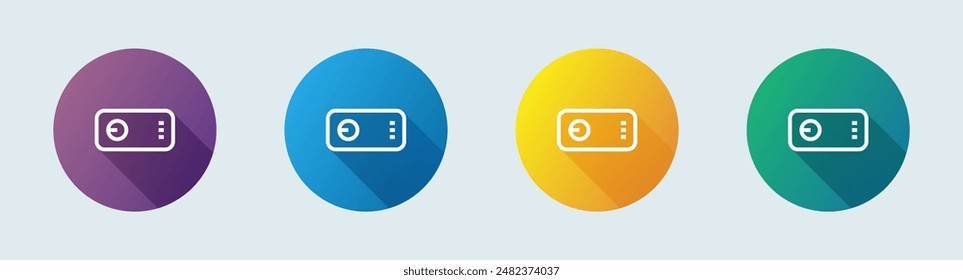 Project line icon in flat design style. Multimedia signs vector illustration.