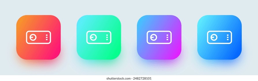 Project line icon in square gradient colors. Multimedia signs vector illustration.