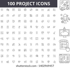 Project line icons, signs, vector set, outline illustration concept 