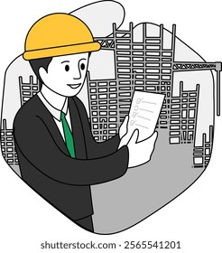 Project list flat illustration vector landing page