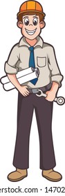 project man worker holding repair tool