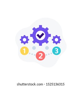 project management, 1, 2, 3 steps vector icon