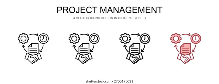 Gerenciamento de projetos em 4 estilos diferentes ilustração vetorial