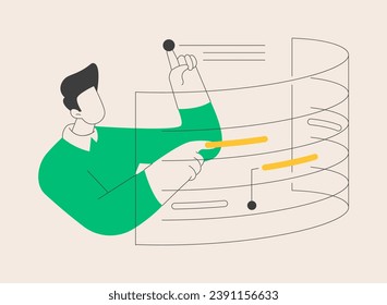 Project management abstract concept vector illustration. Business analysis, planning process, project management software, waterfall method, agile methodology, IT professional abstract metaphor.