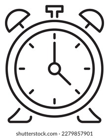 Project management alarm clock vector icon illustration.