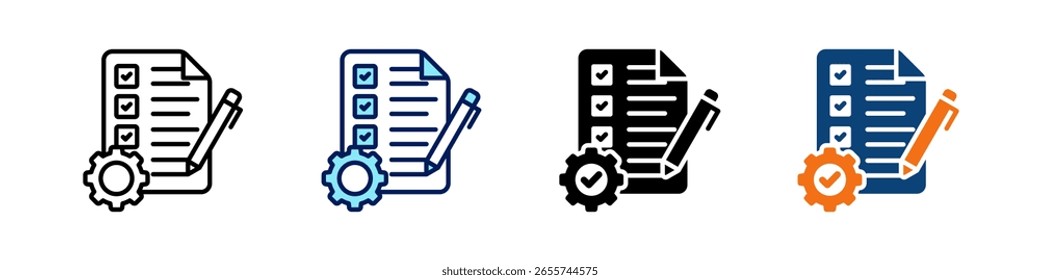 Gestión de proyectos Todo en uno Icon Multi Styles Vector Set