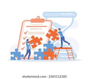 Project management. Business process and planning, work flow organization, flat vector modern illustration