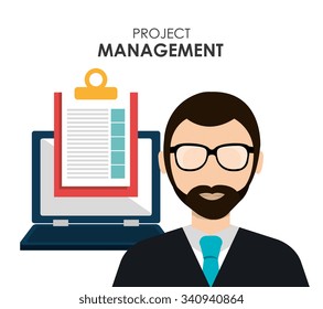 Project management and business theme design, vector illustration
